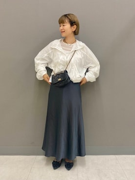 「アイテム（ナイロンジャケット）」を使った、しだみさん（レディース・154cm）の秋コーディネート