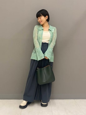 「RODE SKO（ロデスコ）のワンハンドル3WAYバッグ（ハンドバッグ）」を使った、しだみさん（レディース・154cm）の秋コーディネート