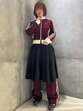 「アイテム（ジャージ）」を使った、HMさん（レディース・165cm）の秋コーディネート