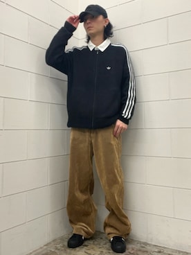 「アイテム（ジャージ）」を使った、WRさん（メンズ・175cm）の秋コーディネート