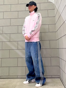 「アイテム（ジャージ）」を使った、WRさん（メンズ・175cm）の秋コーディネート