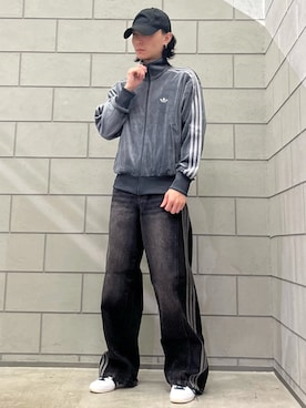 「アイテム（ジャージ）」を使った、WRさん（メンズ・175cm）の秋コーディネート