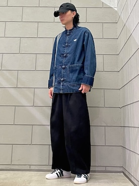 「アイテム（ジャージ）」を使った、WRさん（メンズ・175cm）の秋コーディネート