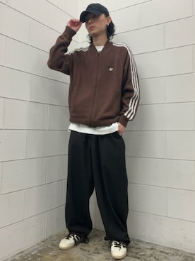 「アイテム（ジャージ）」を使った、WRさん（メンズ・175cm）の秋コーディネート