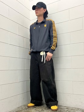 「アイテム（ジャージ）」を使った、WRさん（メンズ・175cm）の夏コーディネート