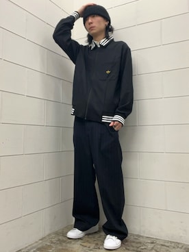 「アイテム（ジャージ）」を使った、WRさん（メンズ・175cm）の秋コーディネート