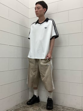 「adidas（アディダス）のアディスター コントロール 5 / ADISTAR CONTROL 5 / アディダスオリジナルス adidas Originals（スニーカー、ブラック系）」を使った、WRさん（メンズ・175cm）の夏コーディネート