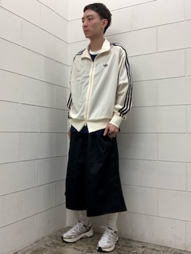 「adidas（アディダス）のアディスター コントロール 5 / ADISTAR CONTROL 5 / アディダスオリジナルス adidas Originals（スニーカー、ホワイト系）」を使った、WRさん（メンズ・175cm）の夏コーディネート