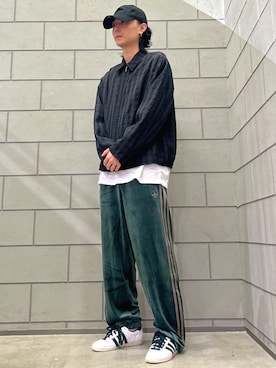 「adidas（アディダス）のFB TPベロア / ファイヤーバード トラックパンツ ベロア / ジャージ / アディダスオリジナルス adidas Originals（その他パンツ）」を使った、WRさん（メンズ・175cm）の秋コーディネート