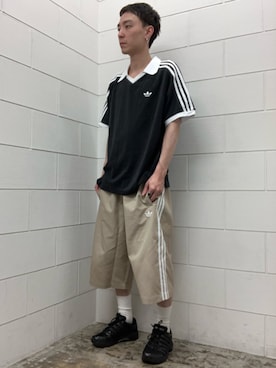 「adidas（アディダス）のアディスター コントロール 5 / ADISTAR CONTROL 5 / アディダスオリジナルス adidas Originals（スニーカー、ブラック系）」を使った、WRさん（メンズ・175cm）の夏コーディネート