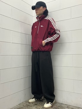 「アイテム（ジャージ）」を使った、WRさん（メンズ・175cm）の秋コーディネート