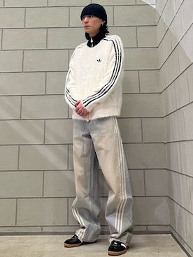 「アイテム（ジャージ）」を使った、WRさん（メンズ・175cm）の秋コーディネート