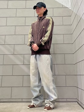 「アイテム（ジャージ）」を使った、WRさん（メンズ・175cm）の秋コーディネート