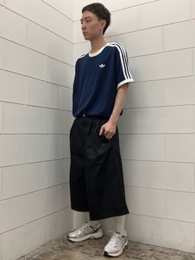 「adidas（アディダス）のアディスター コントロール 5 / ADISTAR CONTROL 5 / アディダスオリジナルス adidas Originals（スニーカー、ホワイト系）」を使った、WRさん（メンズ・175cm）の夏コーディネート