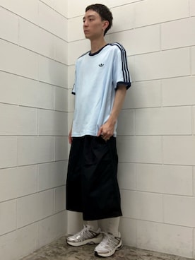 「adidas（アディダス）のアディスター コントロール 5 / ADISTAR CONTROL 5 / アディダスオリジナルス adidas Originals（スニーカー、ホワイト系）」を使った、WRさん（メンズ・175cm）の夏コーディネート