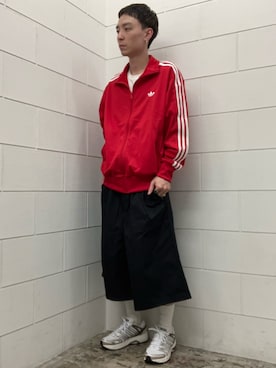 「adidas（アディダス）のアディスター コントロール 5 / ADISTAR CONTROL 5 / アディダスオリジナルス adidas Originals（スニーカー、ホワイト系）」を使った、WRさん（メンズ・175cm）の夏コーディネート