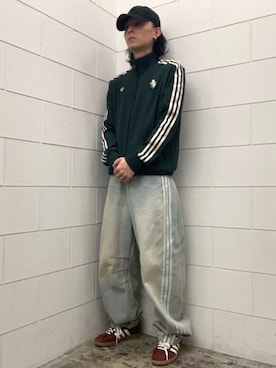 「アイテム（ジャージ）」を使った、WRさん（メンズ・175cm）の秋コーディネート