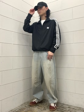 「アイテム（ジャージ）」を使った、WRさん（メンズ・175cm）の秋コーディネート