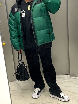 「アイテム（かごバッグ）」を使った、bullさん（メンズ・173cm）の冬コーディネート