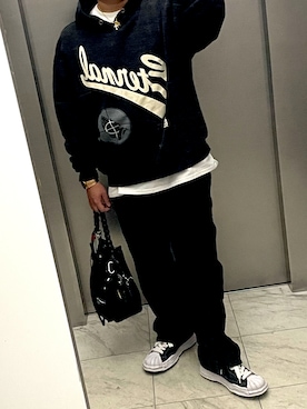 「アイテム（パーカー）」を使った、bullさん（メンズ・173cm・40代）の冬コーディネート