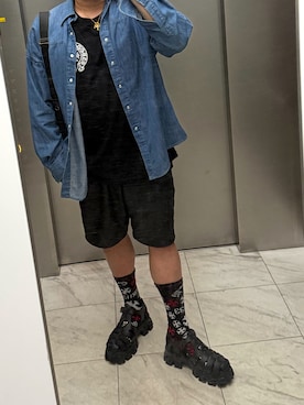 「CHROME HEARTS（クロムハーツ）のアイテム（アクセサリー）」を使った、bullさん（メンズ・173cm）の春コーディネート