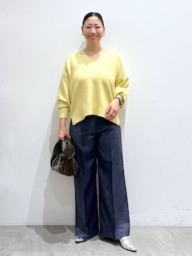 「Elura（エルーラ）のアイテム（ローファー）」を使った、はつなさん（レディース・158cm）の秋コーディネート