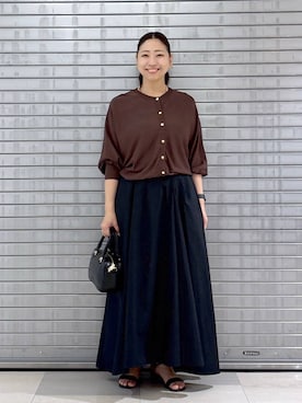 「Elura（エルーラ）のアイテム（スカート）」を使った、はつなさん（レディース・158cm）の春コーディネート