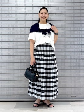 「Elura（エルーラ）のアイテム（スカート）」を使った、はつなさん（レディース・158cm）の春コーディネート