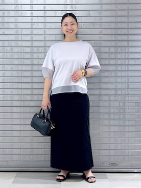 「Elura（エルーラ）のアイテム（スカート）」を使った、はつなさん（レディース・158cm）の春コーディネート