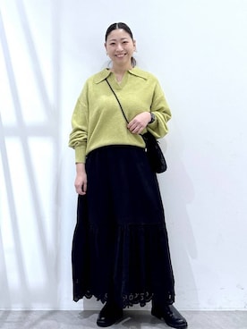 「Elura（エルーラ）のアイテム」を使った、はつなさん（レディース・158cm）の冬コーディネート