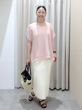 「Elura（エルーラ）のアイテム」を使った、はつなさん（レディース・158cm）の夏コーディネート