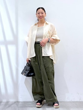 「Elura（エルーラ）のアイテム（サンダル）」を使った、はつなさん（レディース・158cm）の夏コーディネート