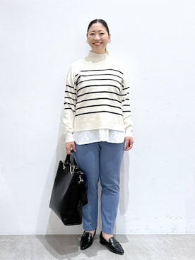 「Elura（エルーラ）のアイテム（ローファー）」を使った、はつなさん（レディース・158cm）の秋コーディネート