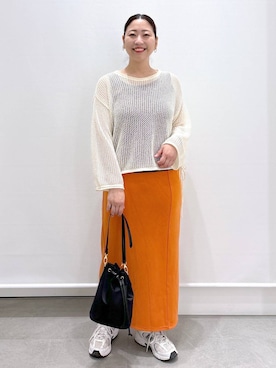 「Elura（エルーラ）のアイテム（その他トップス）」を使った、はつなさん（レディース・158cm）の春コーディネート