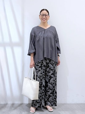 「Elura（エルーラ）の2WAYクロスサンダル/646446（サンダル、ホワイト系）」を使った、はつなさん（レディース・158cm）の夏コーディネート