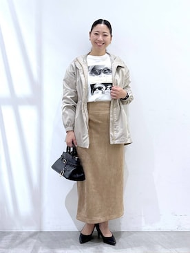 「アイテム（マウンテンパーカー）」を使った、はつなさん（レディース・158cm）の秋コーディネート