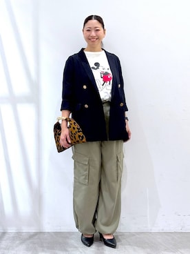 「アイテム（カーゴパンツ）」を使った、はつなさん（レディース・158cm・30代）の秋コーディネート