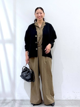 「アイテム（サロペット/オーバーオール）」を使った、はつなさん（レディース・158cm・30代）の秋コーディネート