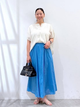 「Elura（エルーラ）のアイテム（スカート）」を使った、はつなさん（レディース・158cm）の夏コーディネート
