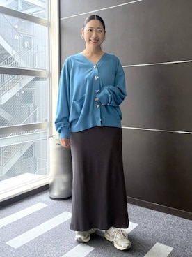 「LEPSIM（レプシィム）のアソートスクエアキャミワンピース　742617（ワンピース、グレー系）」を使った、はつなさん（レディース・158cm）の夏コーディネート