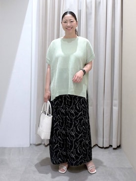 「Elura（エルーラ）の2WAYクロスサンダル/646446（サンダル、ホワイト系）」を使った、はつなさん（レディース・158cm）の夏コーディネート