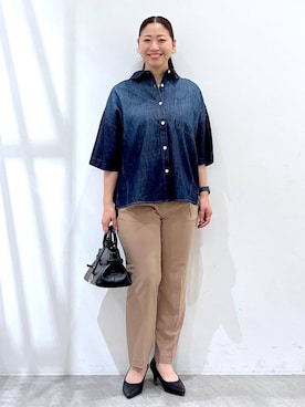 「着痩せ」｜はつなさん（レディース・158cm）の夏コーディネート