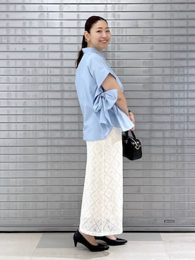 「Elura（エルーラ）のアイテム（スカート）」を使った、はつなさん（レディース・158cm）の春コーディネート