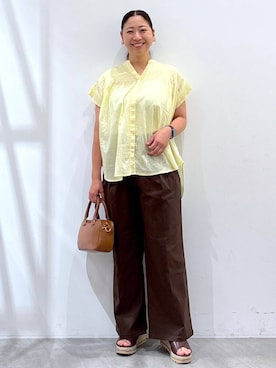 「Elura（エルーラ）のアイテム（サンダル）」を使った、はつなさん（レディース・158cm）の夏コーディネート