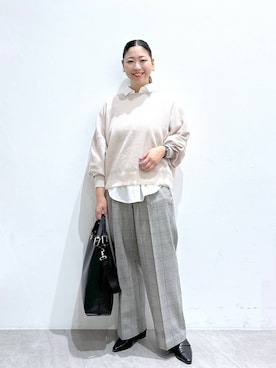 「Elura（エルーラ）のアイテム（ローファー）」を使った、はつなさん（レディース・158cm）の秋コーディネート