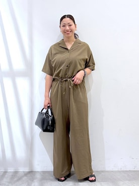 「アイテム（サロペット/オーバーオール）」を使った、はつなさん（レディース・158cm・30代）の夏コーディネート
