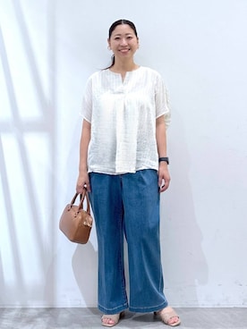 「骨格ナチュラル」｜はつなさん（レディース・158cm）の夏コーディネート