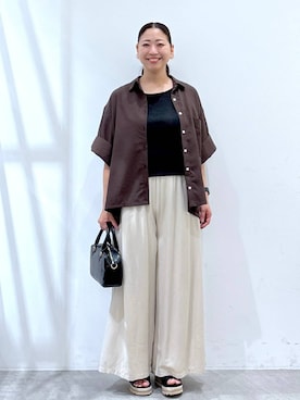 「Elura（エルーラ）のアイテム（サンダル）」を使った、はつなさん（レディース・158cm）の夏コーディネート