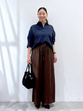 「骨格ナチュラル」｜はつなさん（レディース・158cm）の秋コーディネート