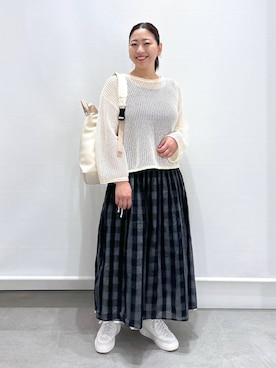 「Elura（エルーラ）のアイテム（スニーカー）」を使った、はつなさん（レディース・158cm）の春コーディネート